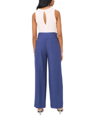Women's Button Detail Wide Leg Pants