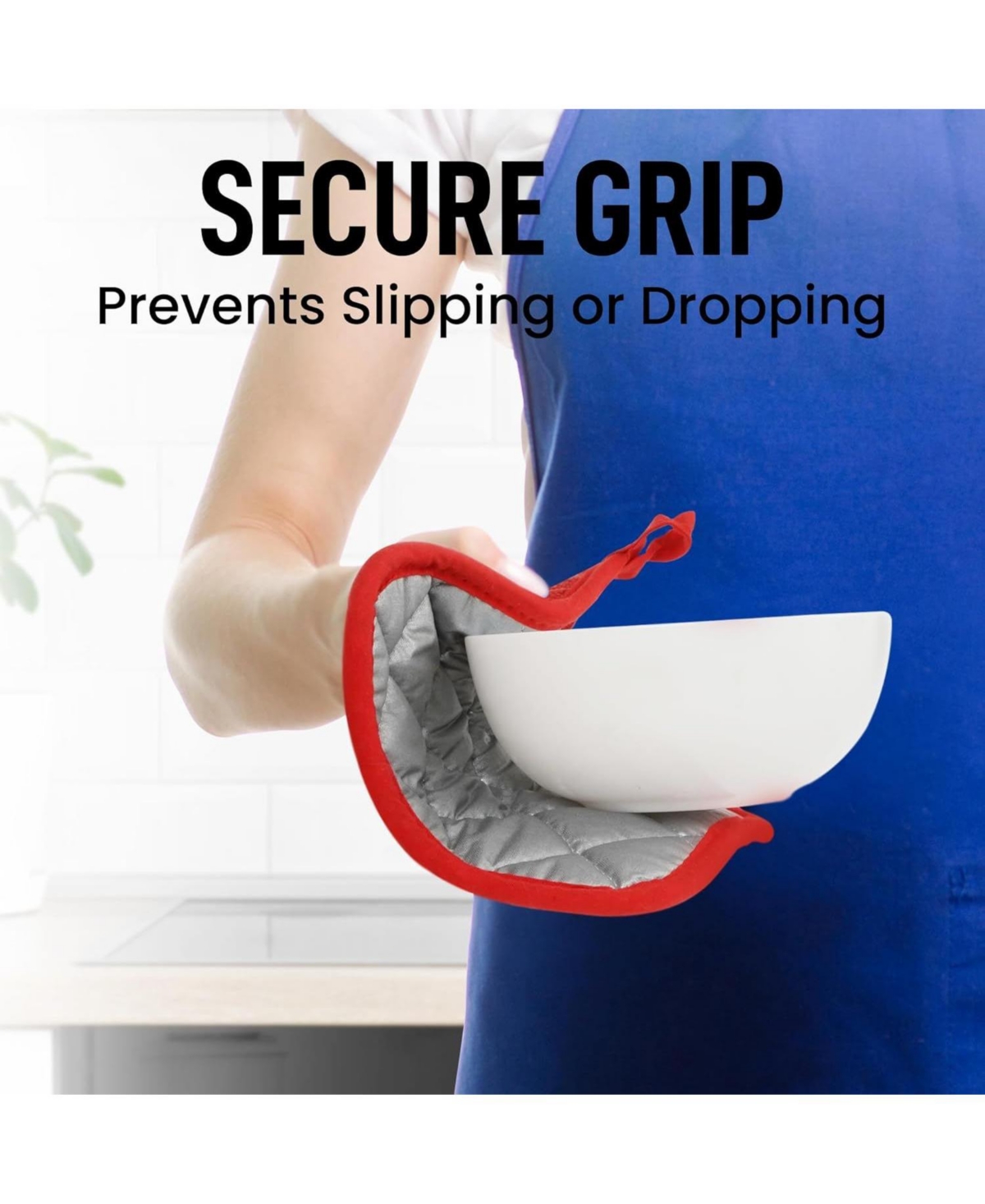 Washable Quilted Terry Cloth Potholder for Cooking and Baking (6 Pack)