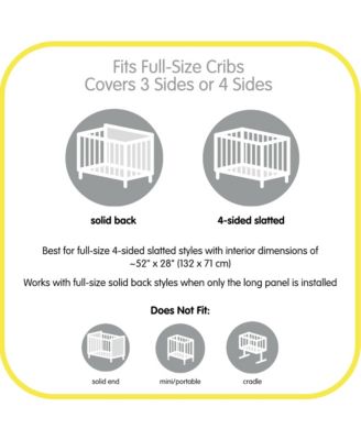 Breathable Mesh Liner for Full-Size Cribs, Deluxe 4mm Mesh (Size 4FS Covers 3 or 4 Sides)