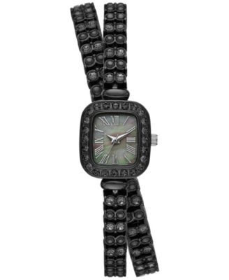 Women's Three Hand Black Alloy Watch 20mm Gift Set