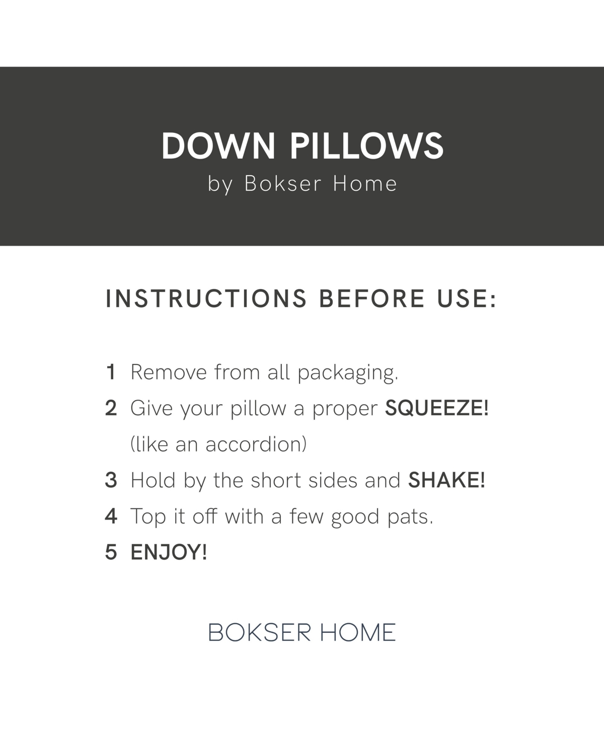 Bokser Home Soft 700 Fill Power LuxuryDuck Down Bed Pillow - - White