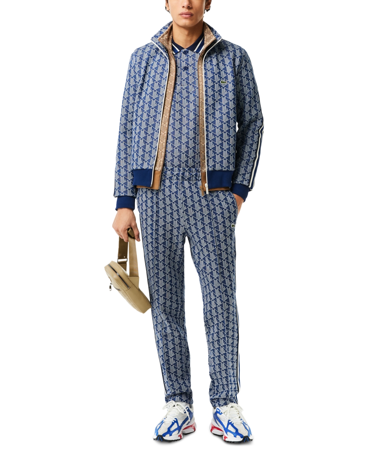 Lacoste Men's Geo Print Elastic-Waist Pants