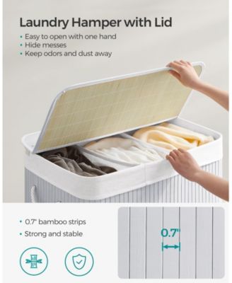 3-Section Laundry Hamper with Lid