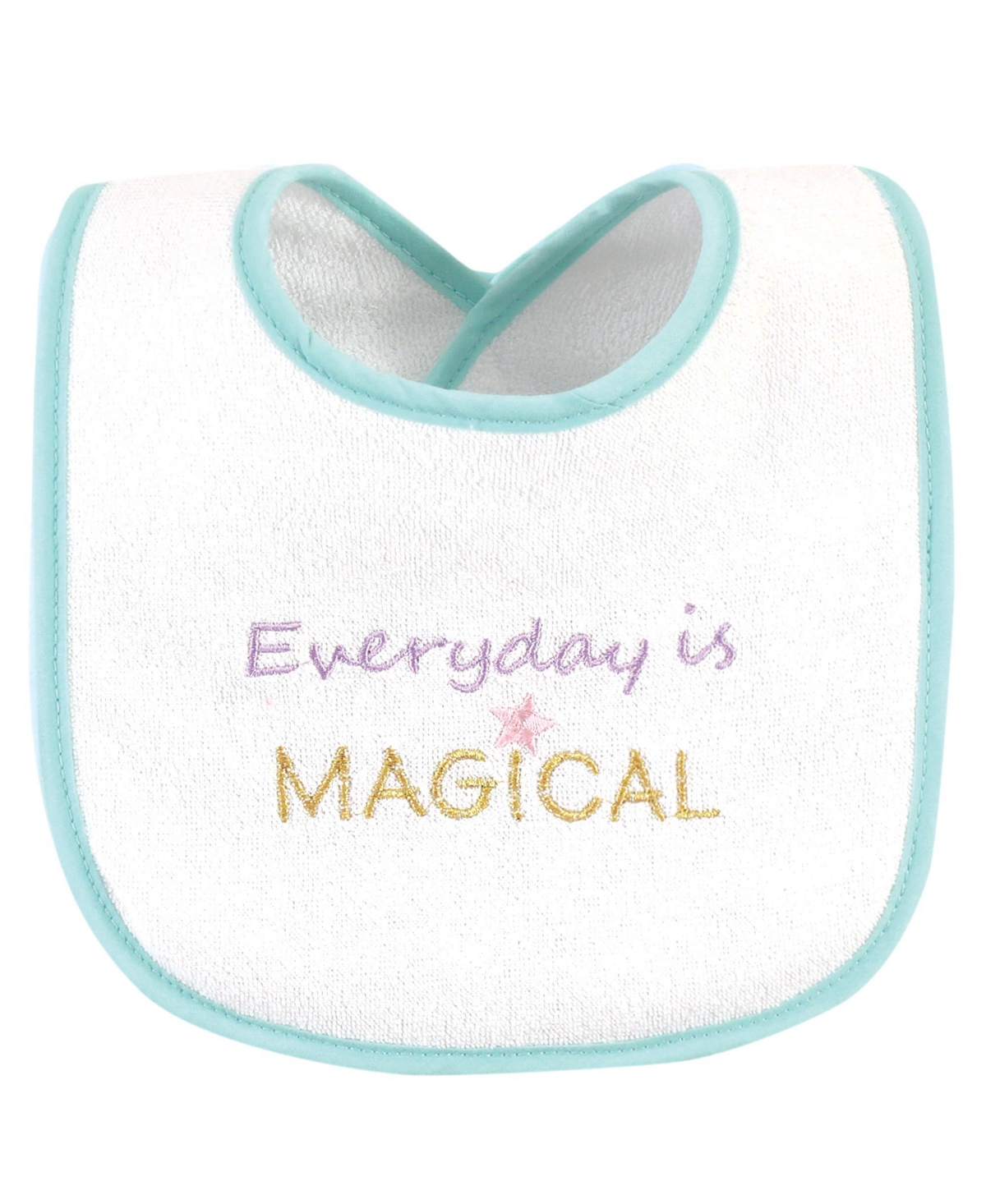 Luvable Friends Baby Girl Cotton Drooler Bibs with Fiber Filling 10pk, Unicorns And Mermaids, One Size