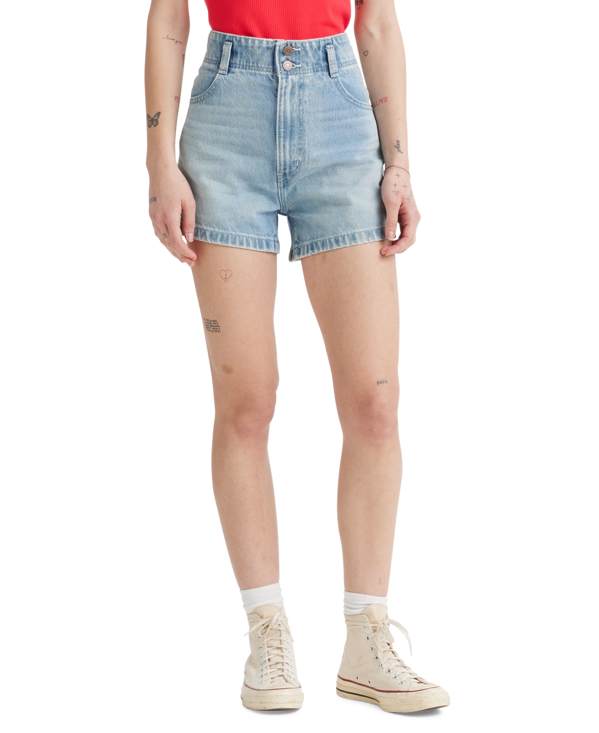 Shop Levi's Women's Cotton High-rise Mom Shorts In Light Touch