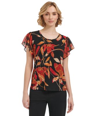 Calvin Klein - Women's Short Sleeve Printed Top