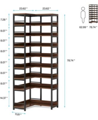 9 Tiers Corner Shoe Rack, Tall Vertical Shoe Rack Organizer, Free Standing Large Shoe Storage Shelf for Entryway Hallway Closet