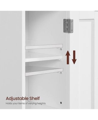 Corner Bathroom Floor Cabinet with Doors and Shelves for Compact Storage