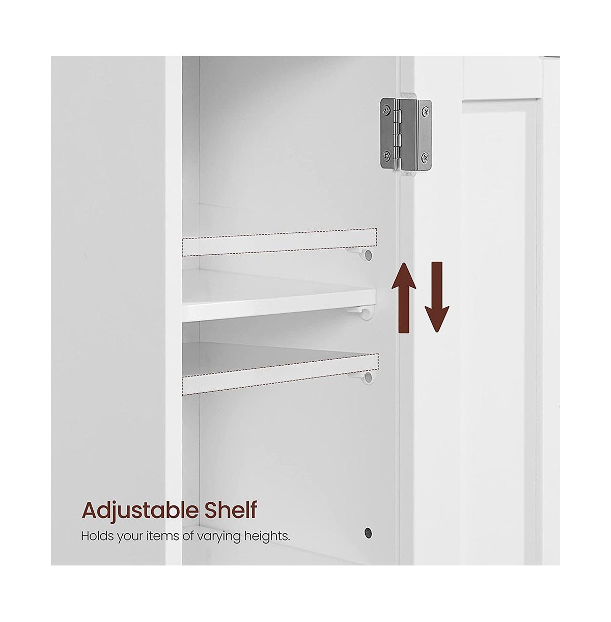 Slickblue Small Bathroom Storage Corner Floor Cabinet With Doors And Shelves, Bathroom Storage Organizer