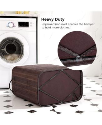 Wicker Laundry Basket with Cotton Handles