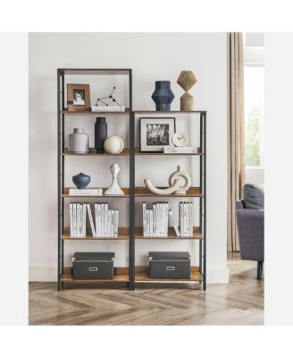 6-tier Bookshelf, Bookcase For Office, Shelving Unit, With Back Panels