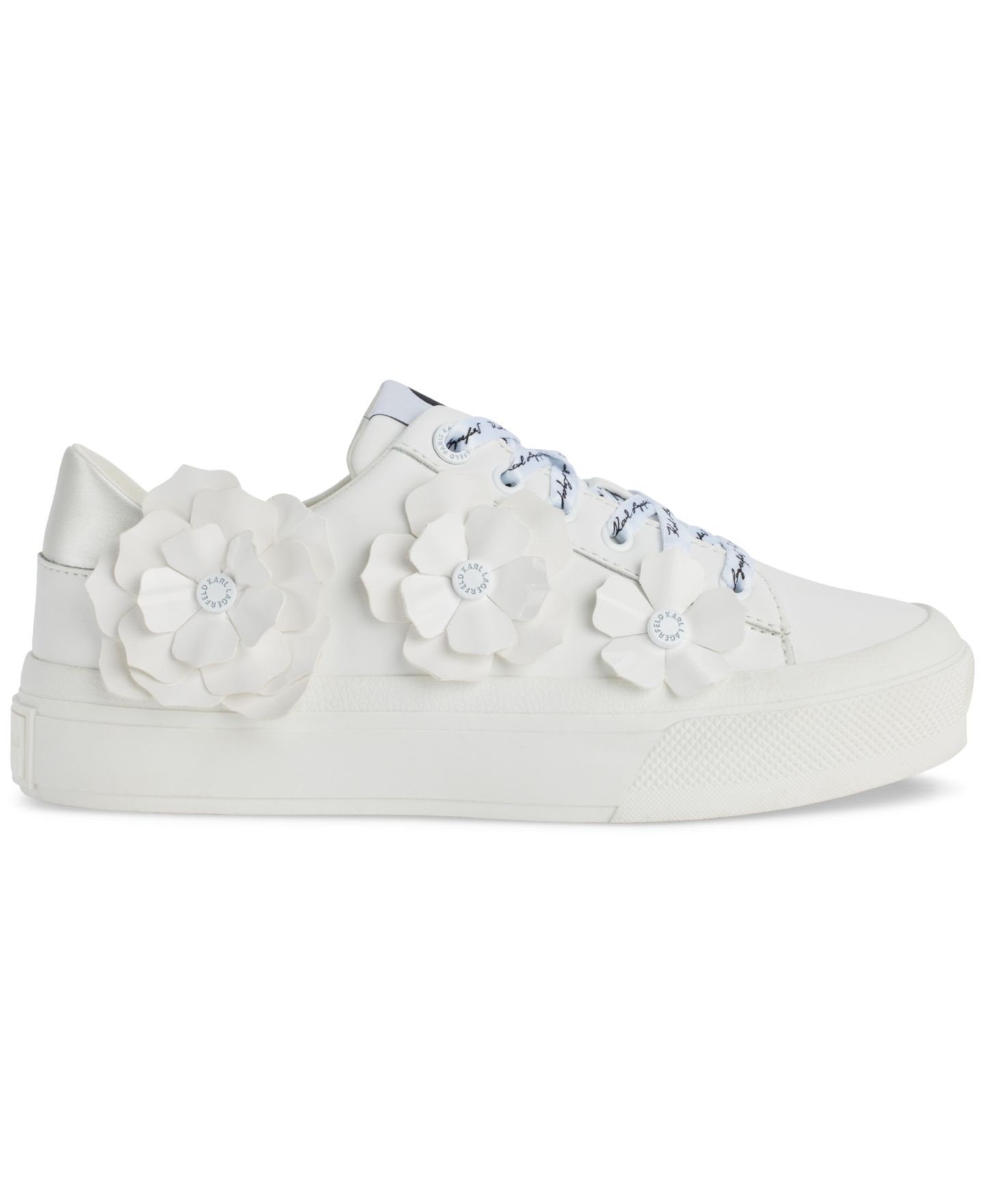 Женские кроссовки KARL LAGERFELD PARIS Georgia Lace-Up Embellished, цвет: Яркий белый — фото 2