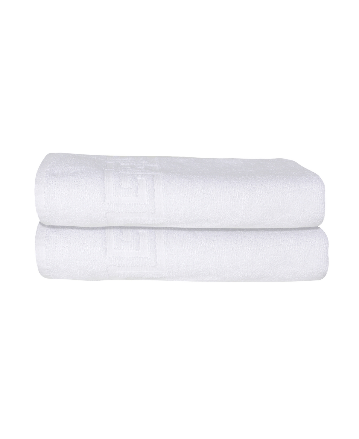 Shop Ozan Premium Home Milos Greek Key Design Collection 100% Turkish Cotton Bath Towel, 27" X 54" In Navy