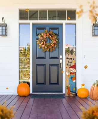 24"D Fall Pumpkin Leaf Floral Wreath