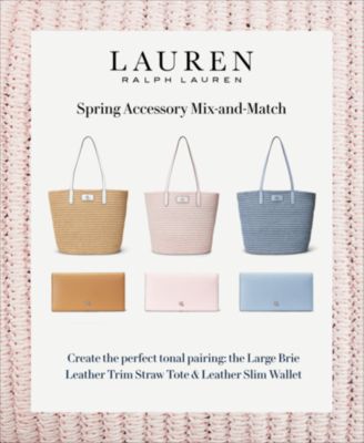 特価！Ralph Lauren Brie Leather-Trim Straw Tote カゴバッグ Leather-Trim Straw Large Brie Tote Bag for Women | Ralph