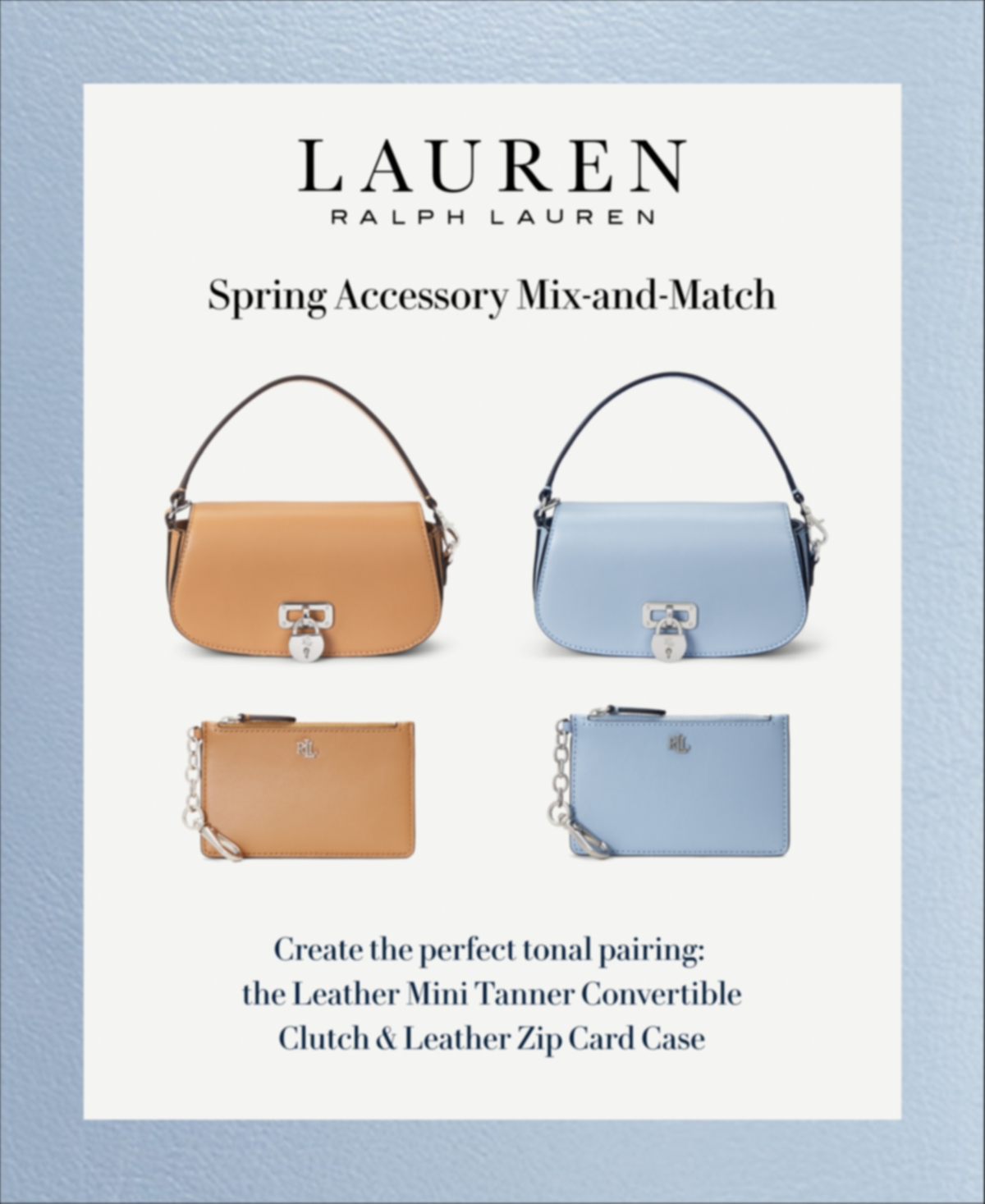 Shop Lauren Ralph Lauren Leather Zip Card Case In Yellow