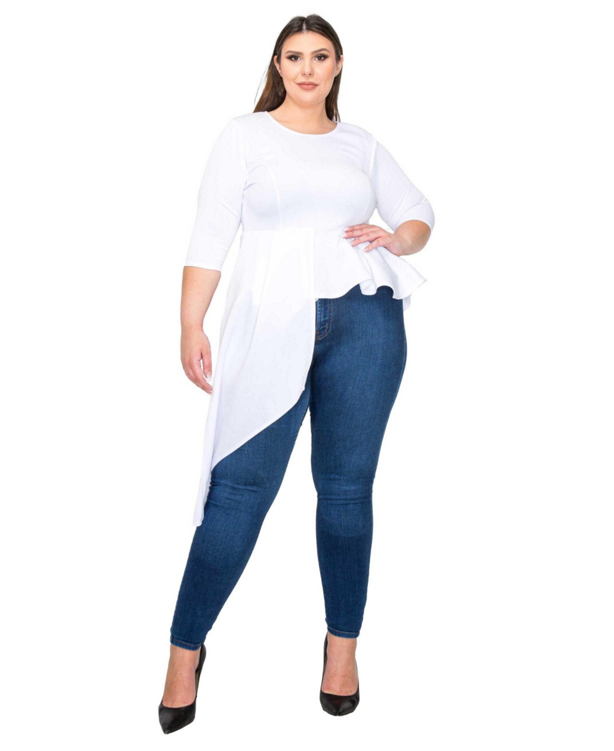 L I V D Plus Size Sanctuary Asymmetrical Peplum Top