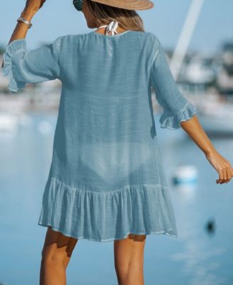 Women's Aubree Ruffled Swim Cover-Up Dress