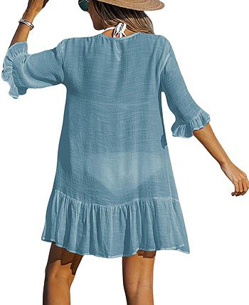CUPSHE Women's Aubree Ruffled Swim Cover-Up Dress - Macy's