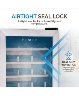 x Boveda 500-Count Electric Humidor – Stainless Steel, Temp Control, Spanish Cedar Shelves, Built-In Humidity System for Cigars