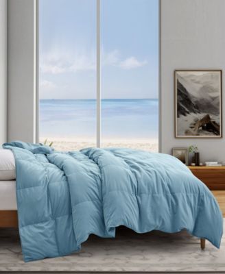 Lightweight White Goose Down Feather Fiber Comforter, California King