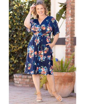 Plus Size Gia A-Line Midi Dress with Pockets
