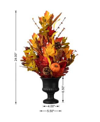 24"H Fall Maple Leaf Urn Table Tree