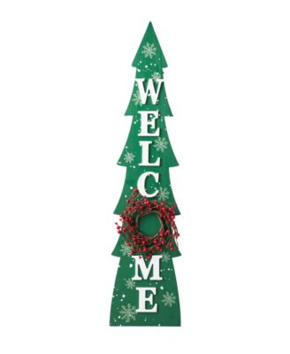 42"H Christmas Wooden "WELCOME" Christmas Tree Porch Sign