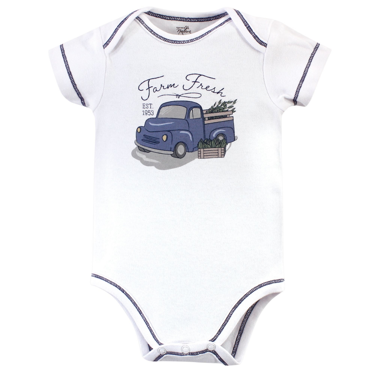 Touched by Nature Baby Boys Baby Organic Cotton Bodysuits 5pk,- Truck