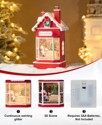 10.5"H Lighted Santa's Workshop Waterglobe