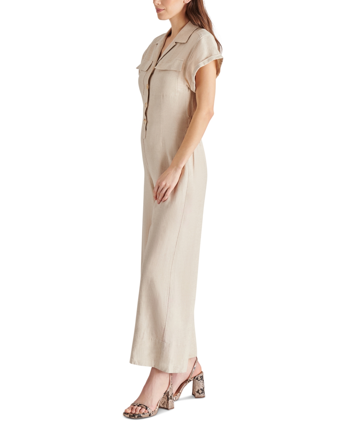 Steve Madden Women's Fara Collared Wide-Leg Jumpsuit