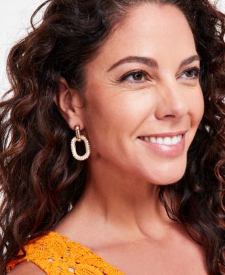 Pav&eacute; Oval Link Drop Earrings, Created for Macy's