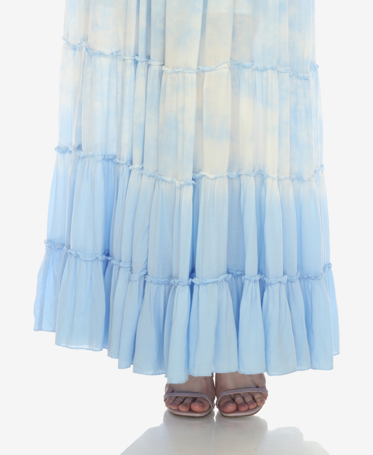 Shop White Mark Women's Smocked Ruffle Maxi Dress In Orange