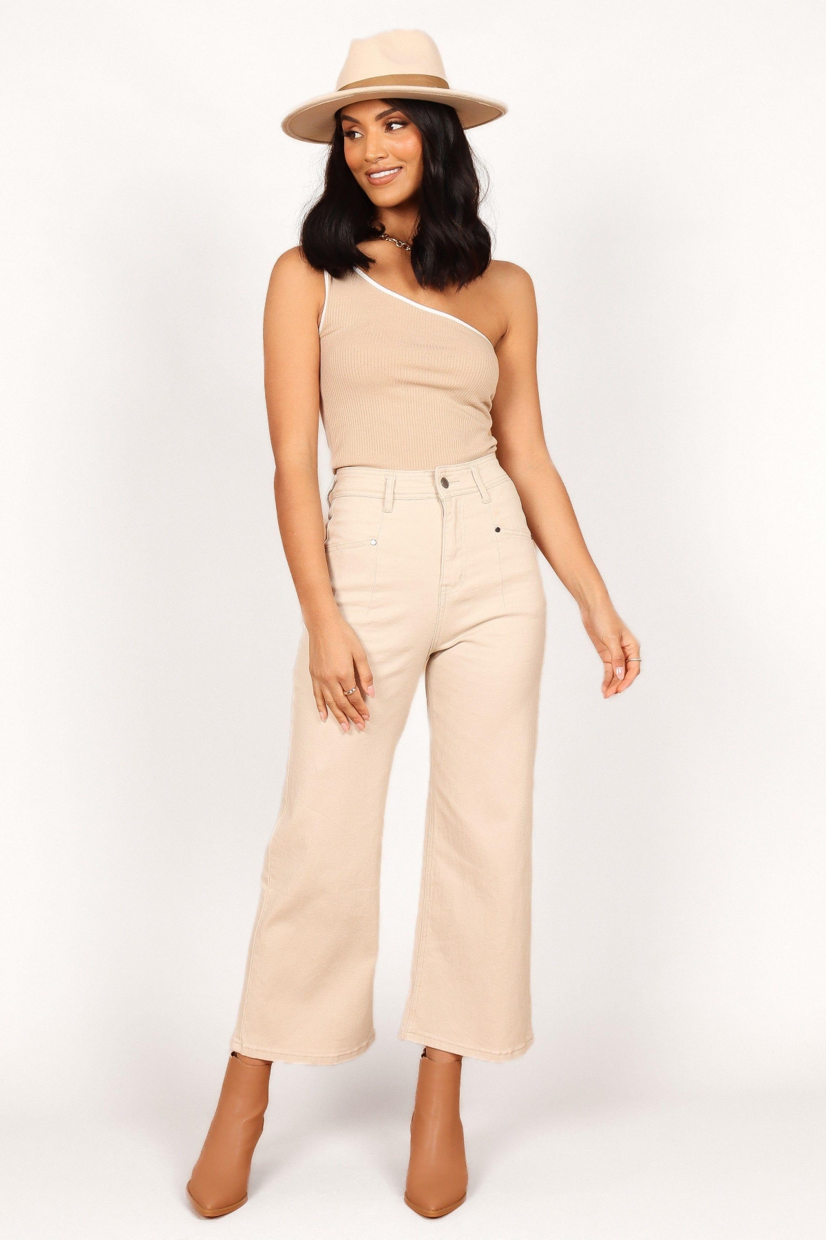 Georgette High Waisted Straight Leg Pants