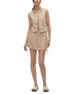 Vero Moda - Women's Rose Solid High-Waist Side-Tie Skort