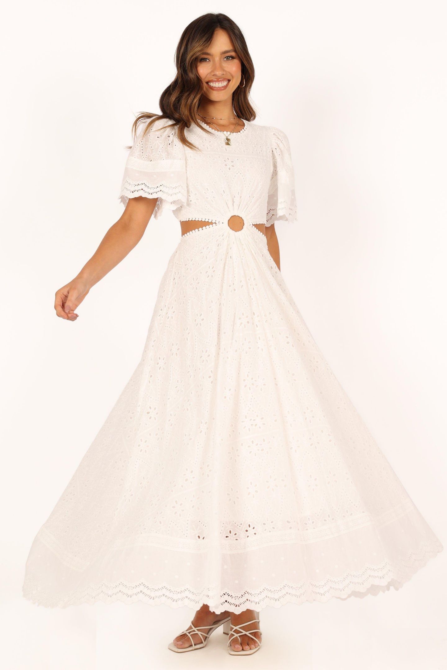 Женское платье Petal and Pup Merletto Cut Out Maxi, цвет: Белый — фото 3