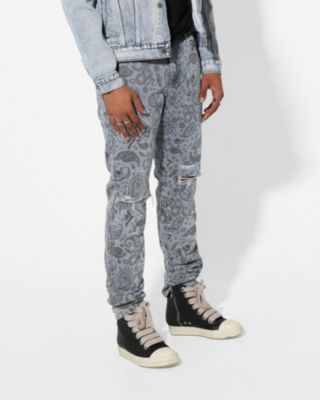 Mens Paisley Skulls Jeans
