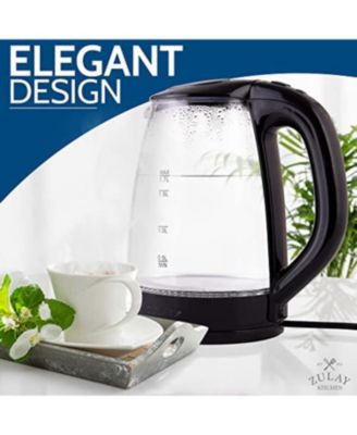 Borosilicate Glass Electric Kettle with Blue LED Light