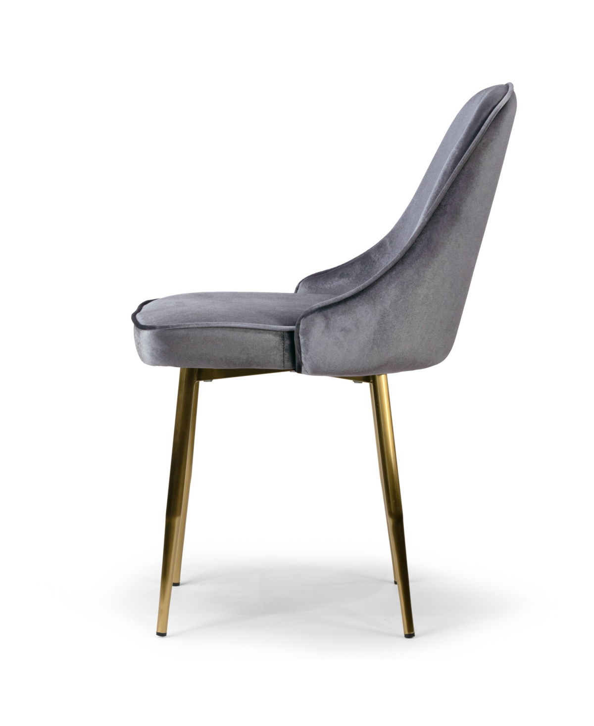 Glamour Home 34" Alpha Velvet Fabric, Steel Dining Chair, Set Of 2 In Brown