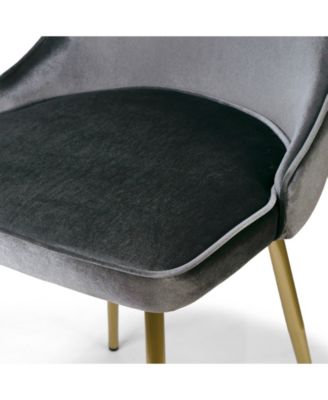 34" Alpha Velvet Fabric, Steel Dining Chair, Set of 2