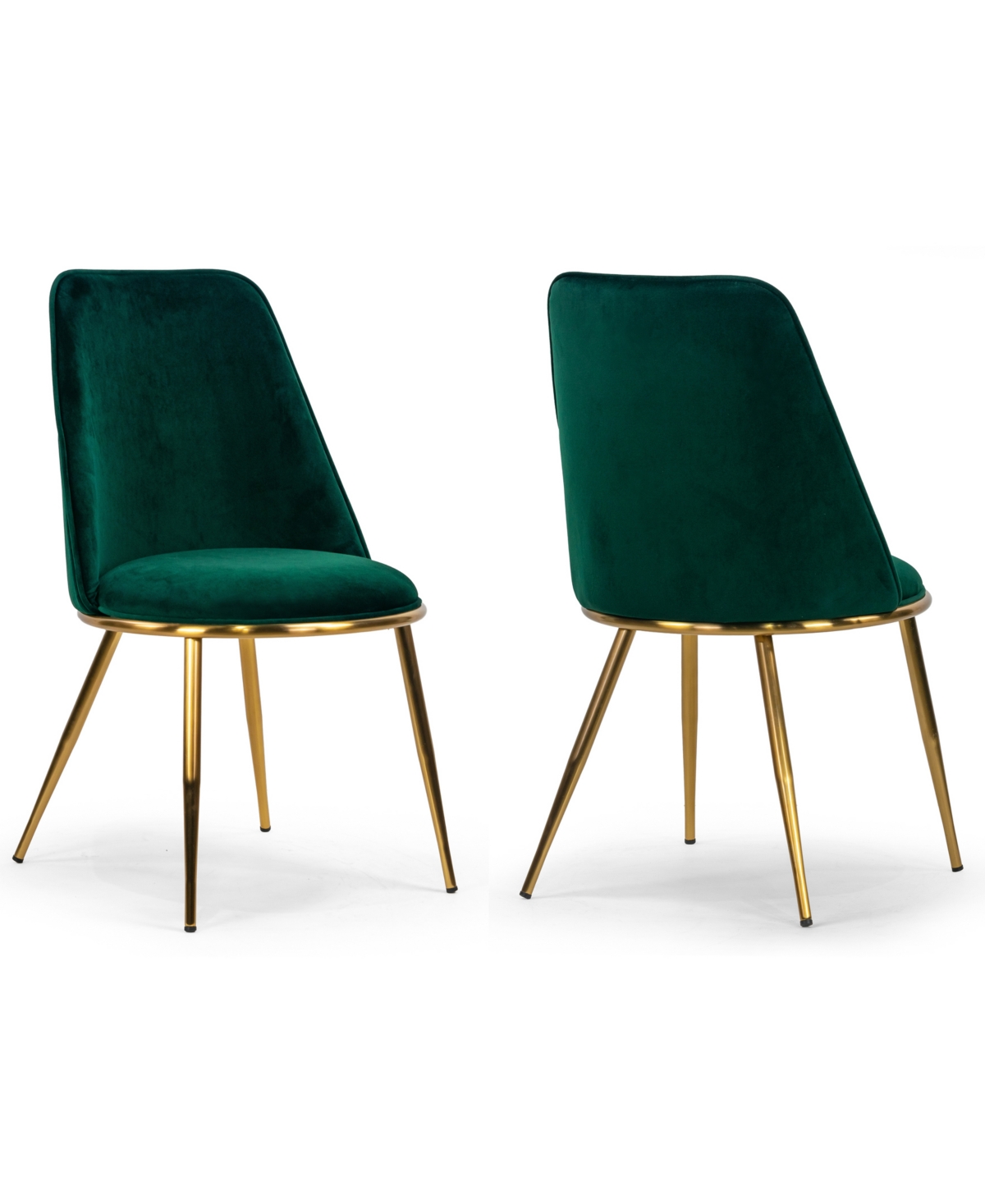 Shop Glamour Home 34" Anzu Fabric, Metal Dining Chair, Set Of 2 In Green
