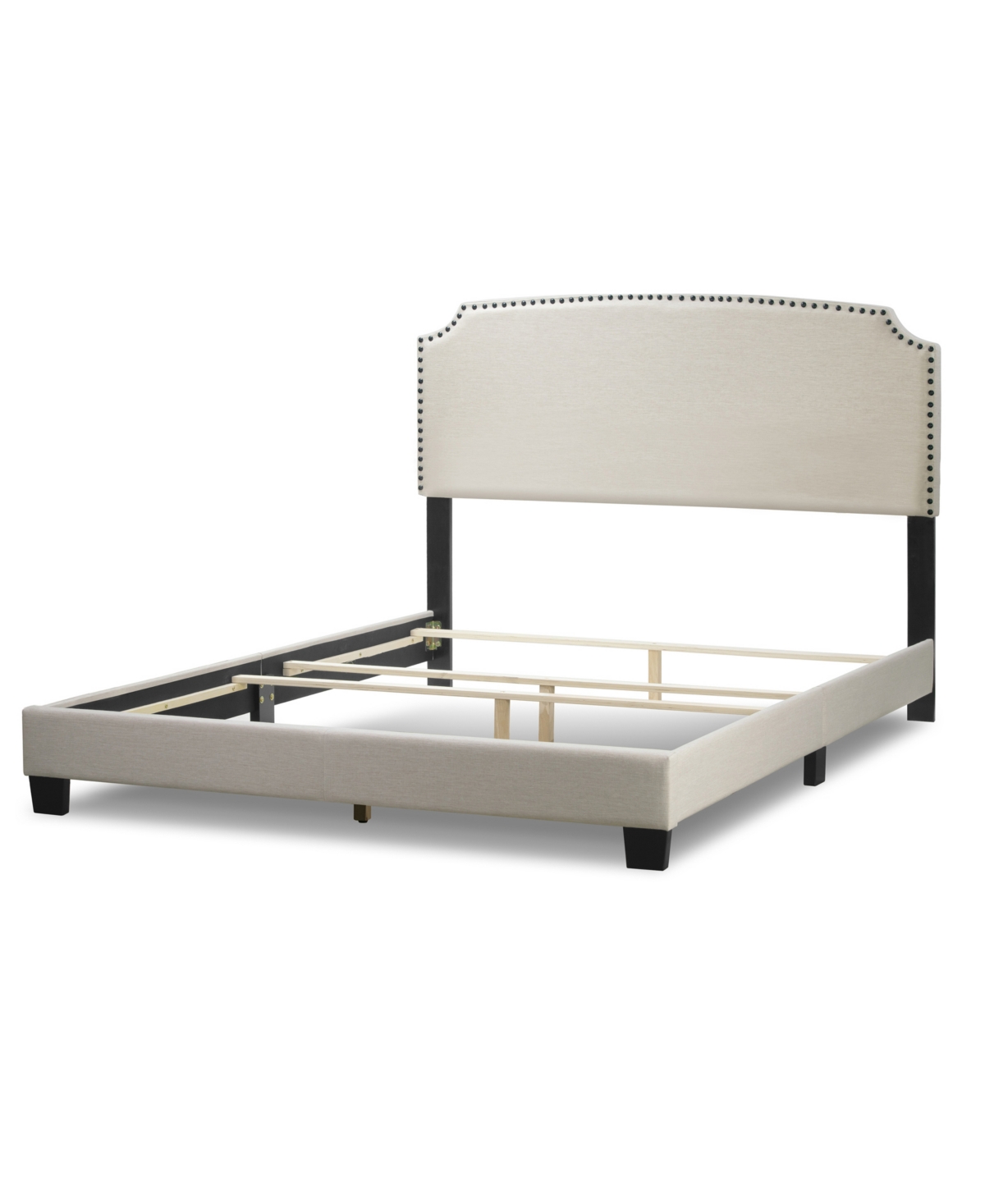 Shop Glamour Home 48.25" Arezo Fabric, Rubberwood Queen Bed In Beige