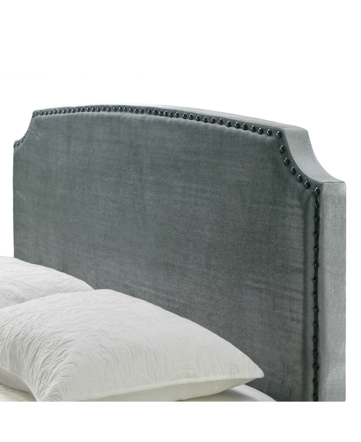 Glamour Home 48.25" Arezo Fabric, Rubberwood Queen Bed In Grey