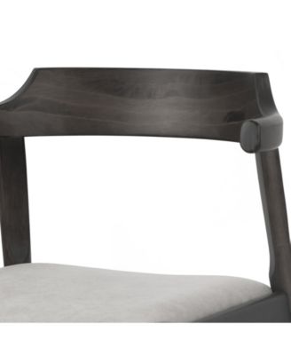 28.35" Atlas Rubberwood, Fabric Dining Chair, Set of 2