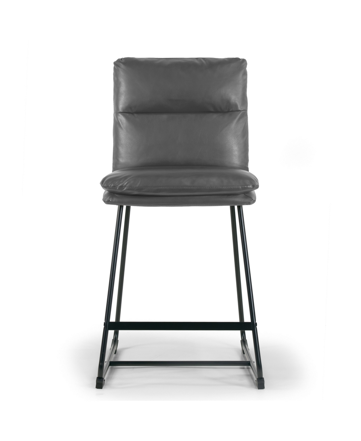 Glamour Home 26.5" Aulani Iron, Polyester Counter Height Stool, Set Of 2 In Grey