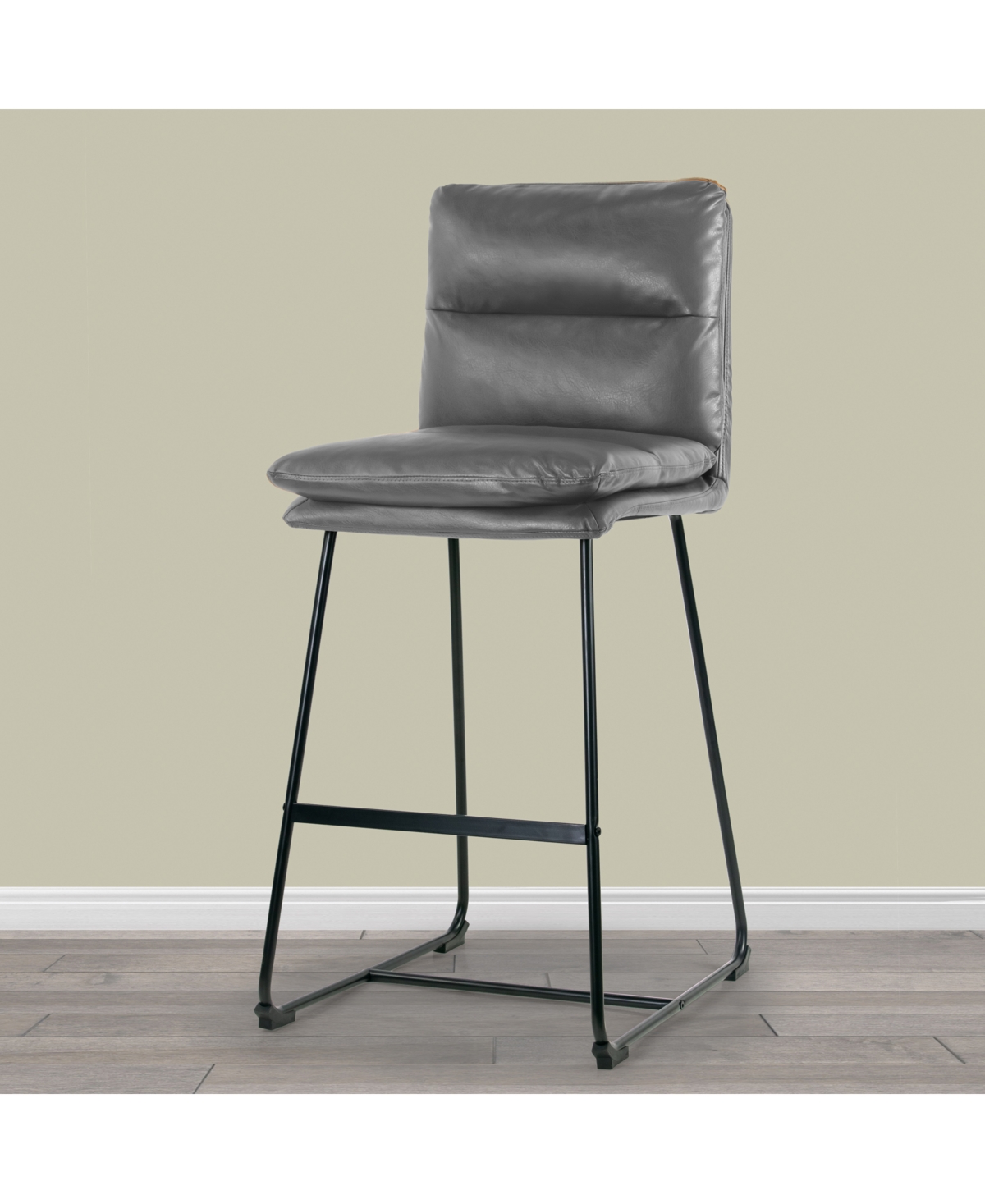 Shop Glamour Home 30" Aulani Iron, Polyester Barstool, Set Of 2 In Grey