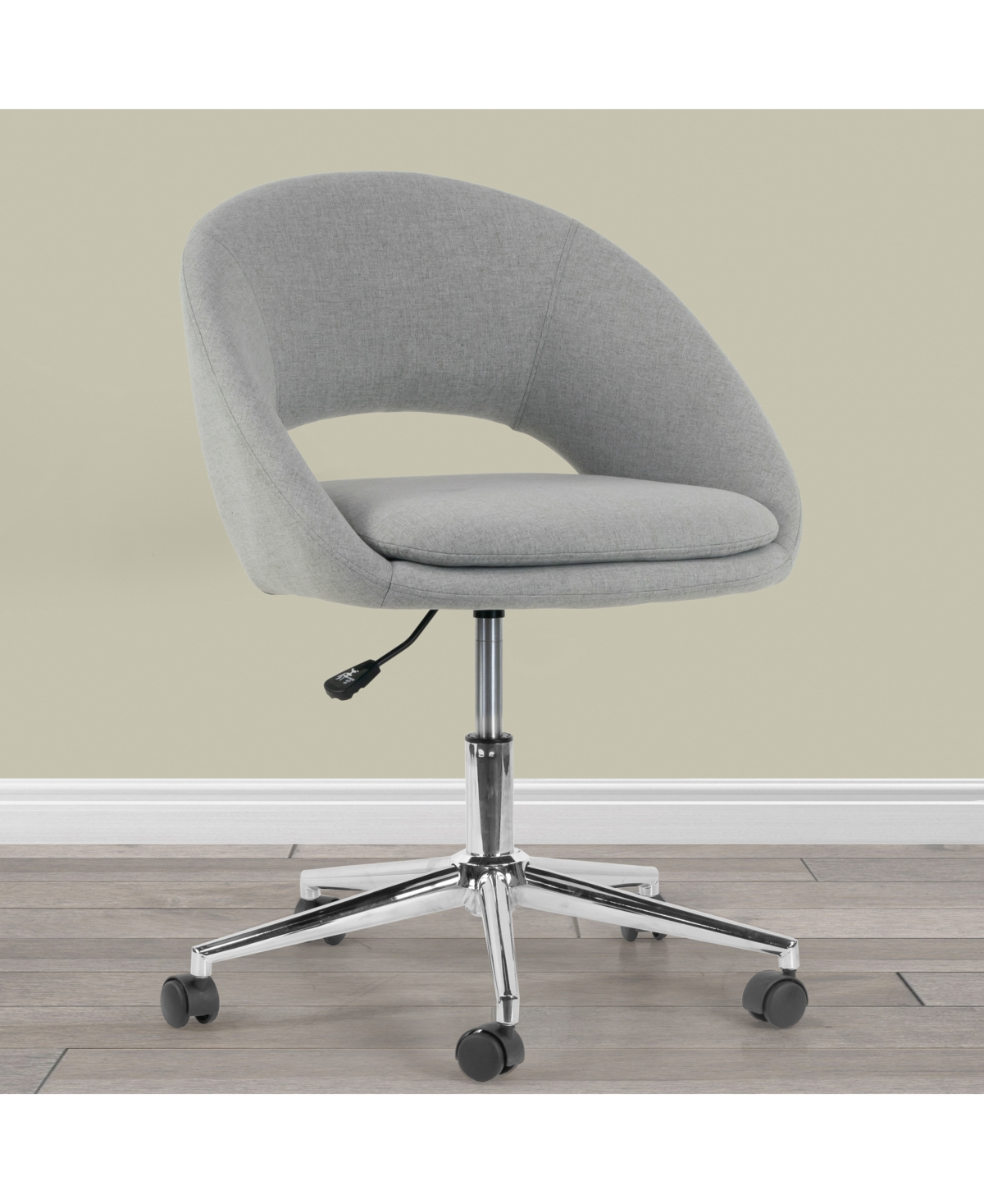 Shop Glamour Home 34.75" Aura Fabric, Metal Task Chair In Grey