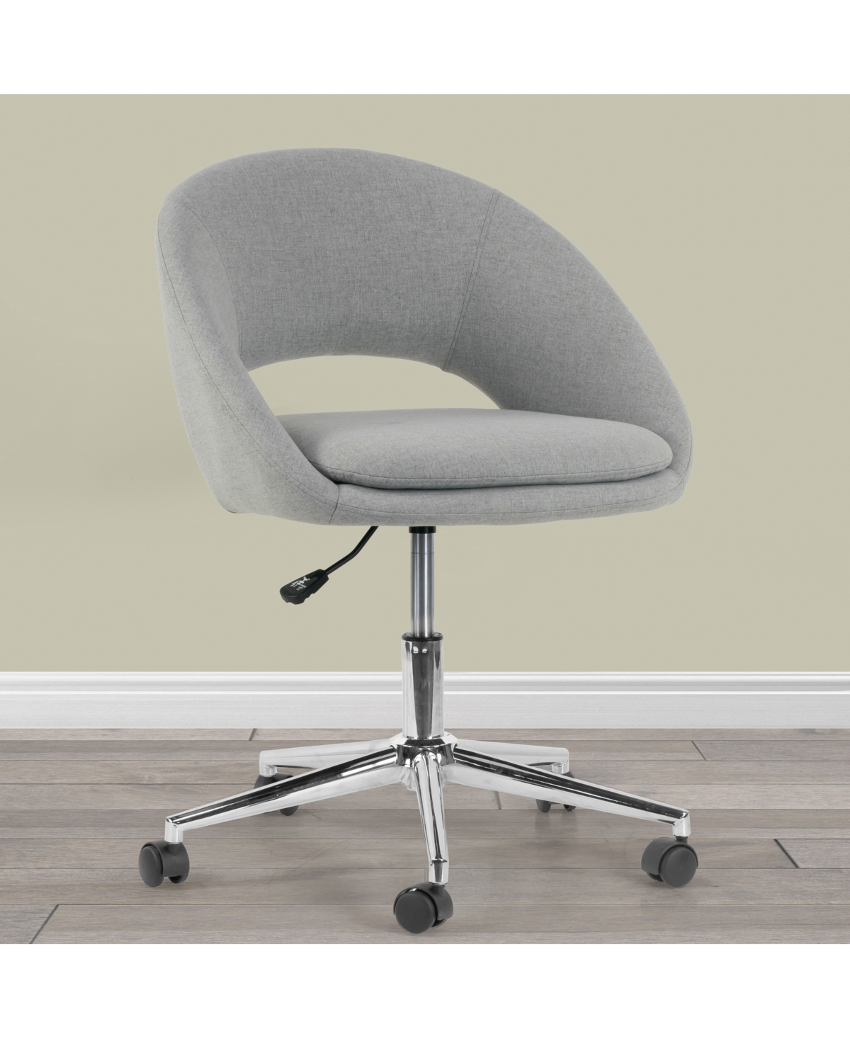 Glamour Home 34.75" Aura Fabric, Metal Task Chair In Grey