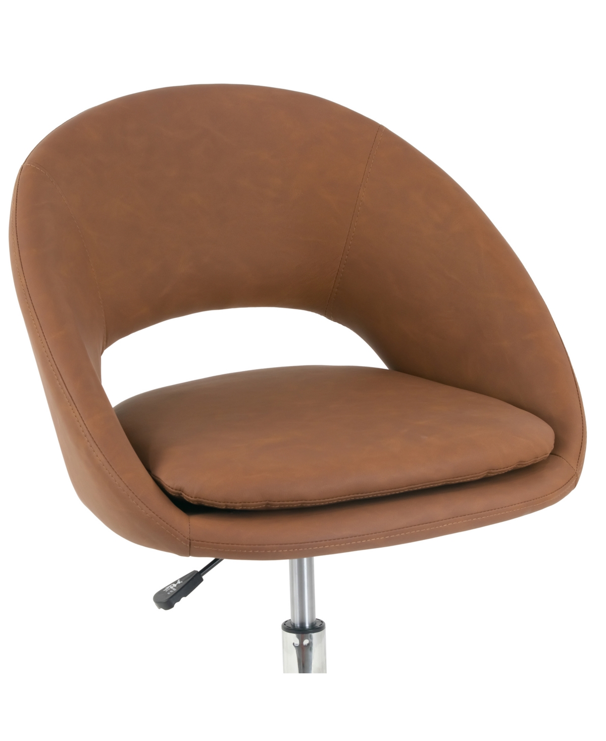 Shop Glamour Home 34.75" Aura Polyester, Metal Task Chair In Brown