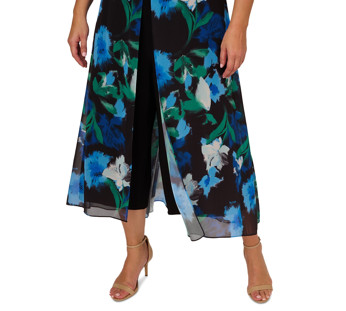 Adrianna Papell Plus Size Floral-Print Halter Jumpsuit